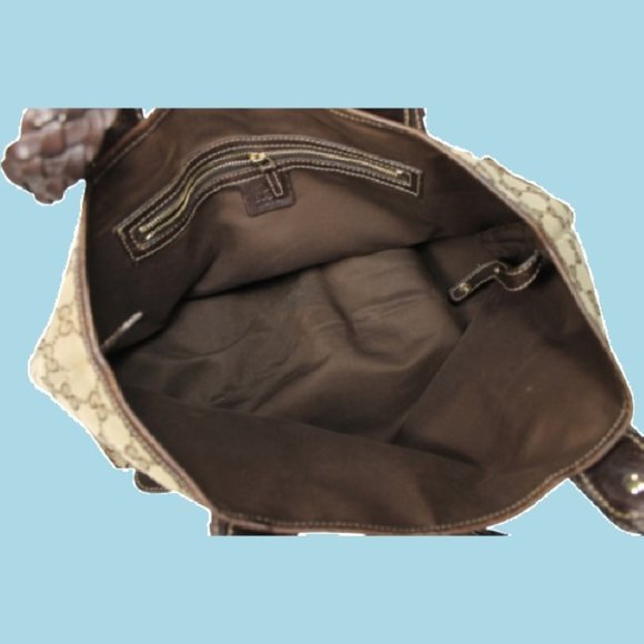 GUCCI Sukey Tote Handbag Bag Purse Guccissima Logo Italy Monogram Vintage Braid - Picture 5 of 12